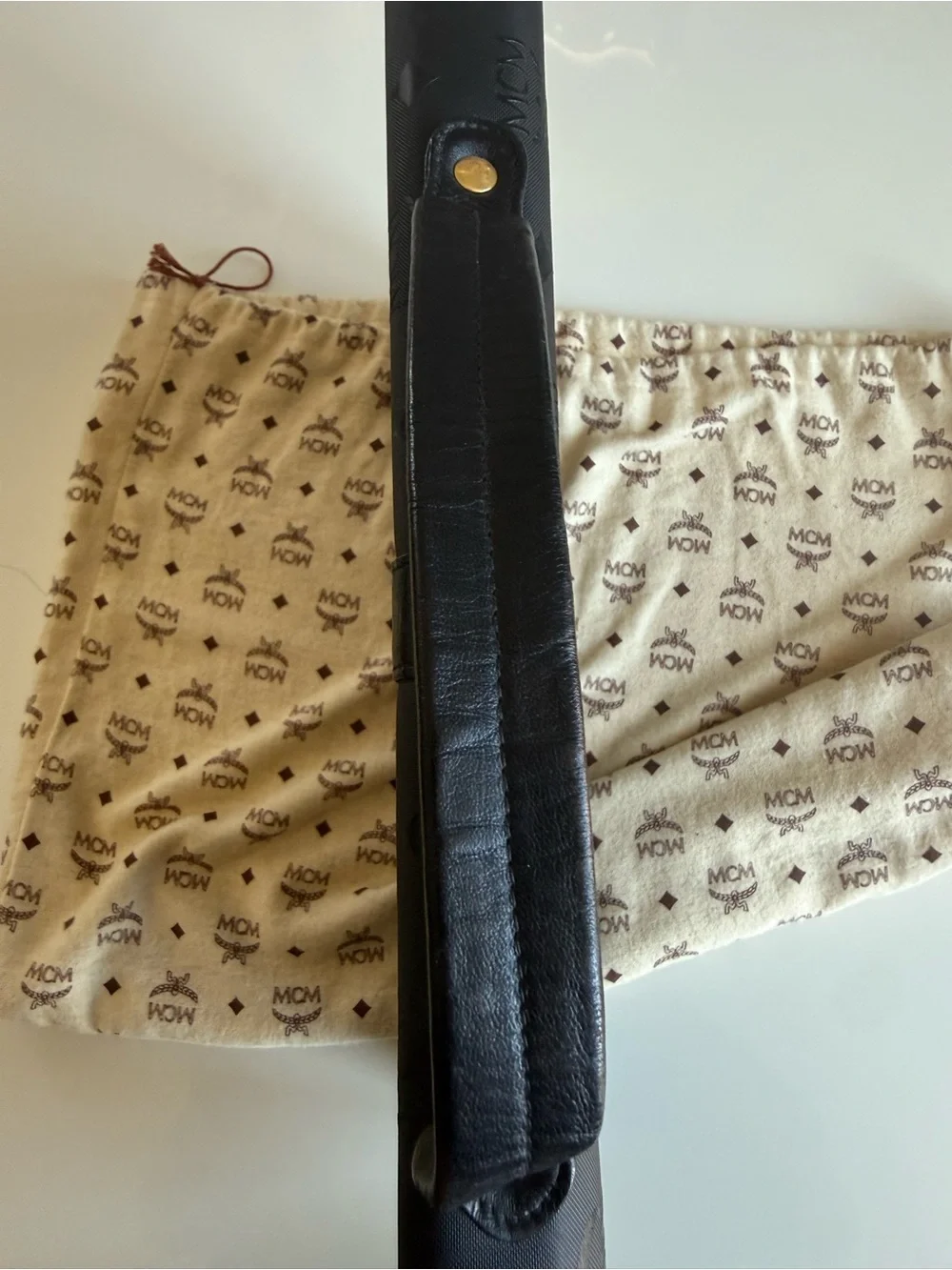 MCM Black Logo-Print Nylon Briefcase